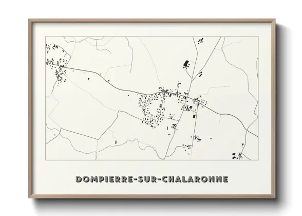 Une affiche de carte sur Dompierre-sur-Chalaronne