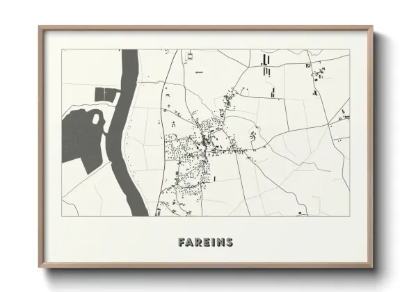 Une affiche de carte sur Fareins