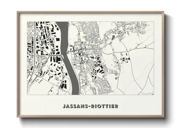 Une affiche de carte sur Jassans-Riottier