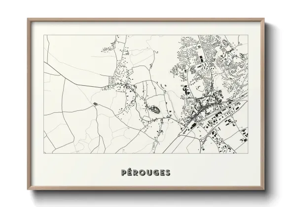Une affiche de carte sur Pérouges