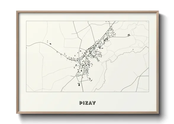 Une affiche de carte sur Pizay