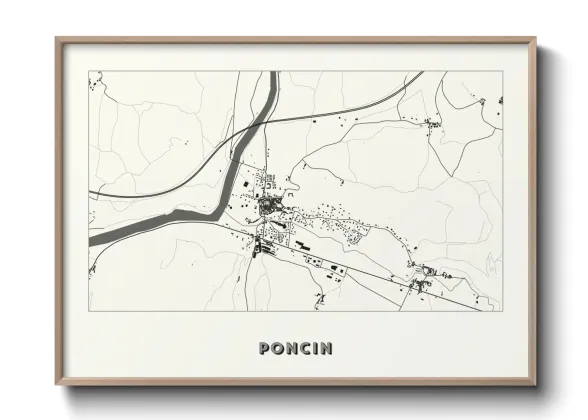 Une affiche de carte sur Poncin
