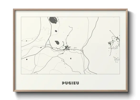 Une affiche de carte sur Pugieu