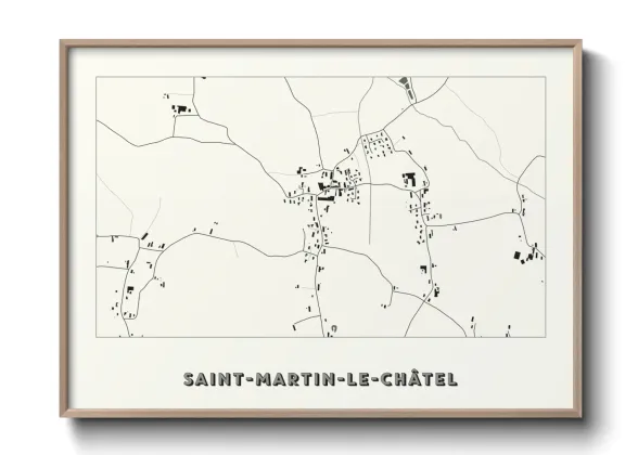 Une affiche de carte sur Saint-Martin-le-Châtel
