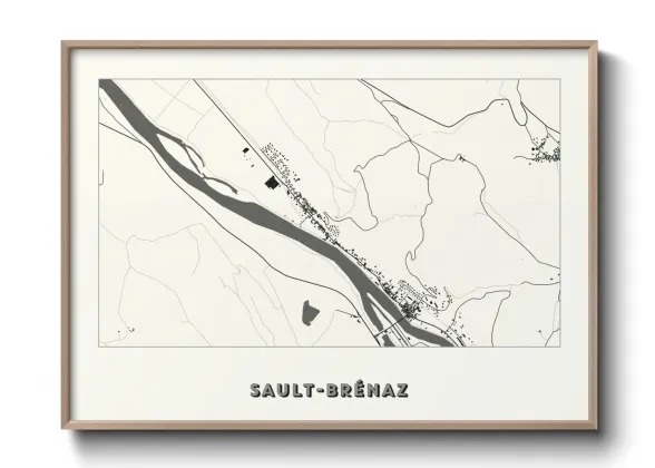 Une affiche de carte sur Sault-Brénaz