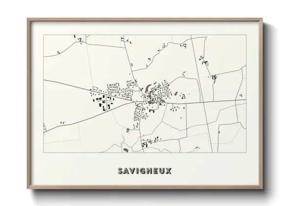 Une affiche de carte sur Savigneux