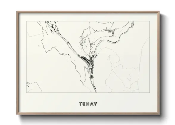 Une affiche de carte sur Tenay