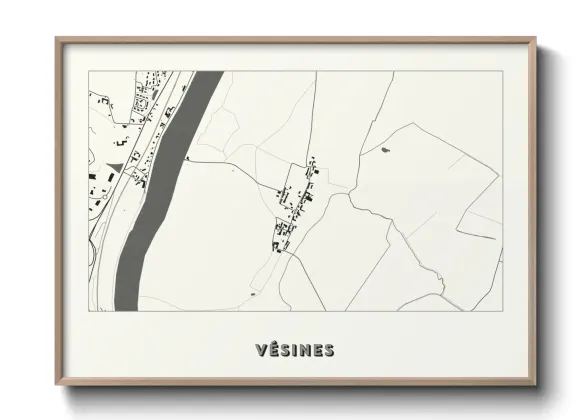 Une affiche de carte sur Vésines
