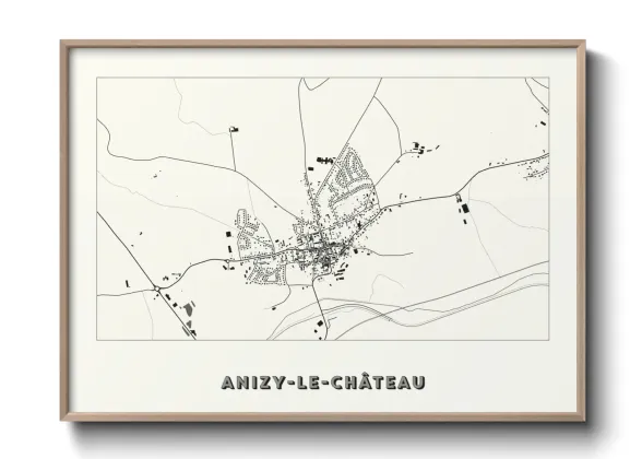 Une affiche de carte sur Anizy-le-Château