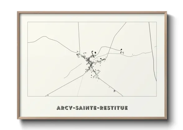 Une affiche de carte sur Arcy-Sainte-Restitue