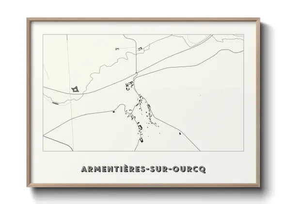 Une affiche de carte sur Armentières-sur-Ourcq