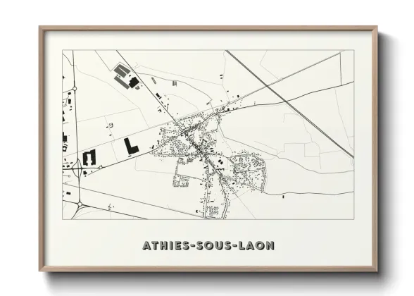 Une affiche de carte sur Athies-sous-Laon