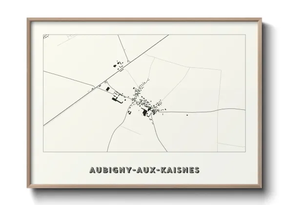 Une affiche de carte sur Aubigny-aux-Kaisnes