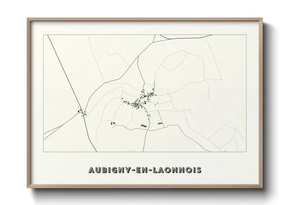 Une affiche de carte sur Aubigny-en-Laonnois