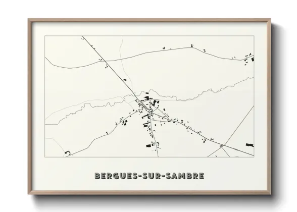Une affiche de carte sur Bergues-sur-Sambre