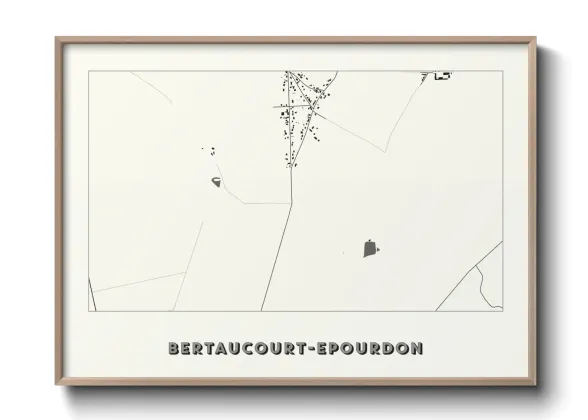 Une affiche de carte sur Bertaucourt-Epourdon