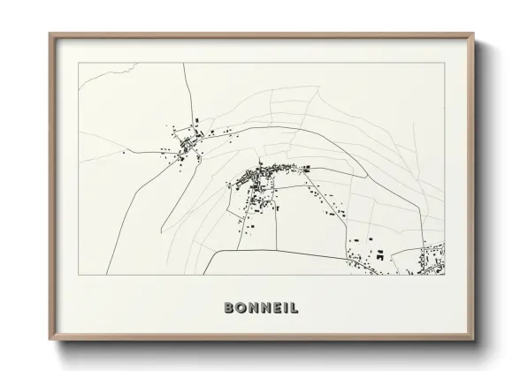 Une affiche de carte sur Bonneil