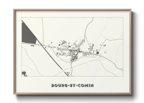 Une affiche de carte sur Bourg-et-Comin