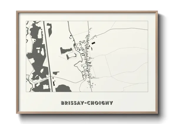 Une affiche de carte sur Brissay-Choigny