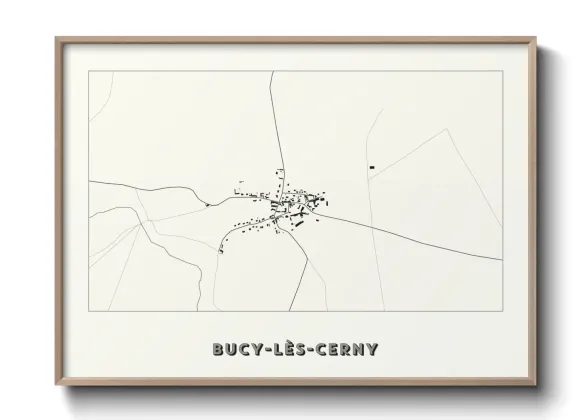 Une affiche de carte sur Bucy-lès-Cerny
