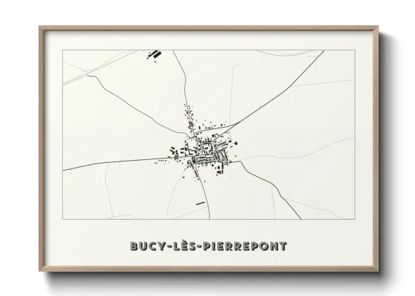 Une affiche de carte sur Bucy-lès-Pierrepont