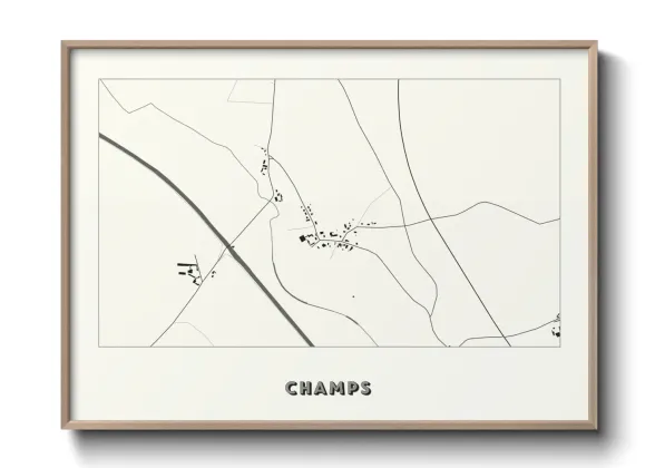 Une affiche de carte sur Champs