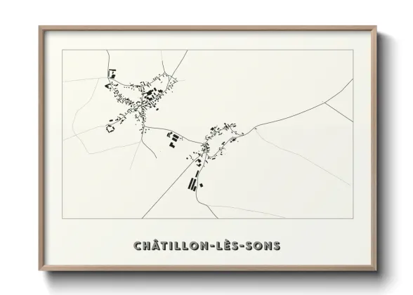 Une affiche de carte sur Châtillon-lès-Sons
