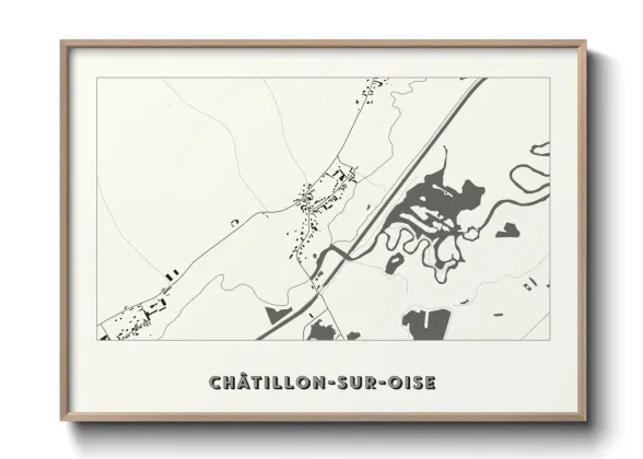 Une affiche de carte sur Châtillon-sur-Oise