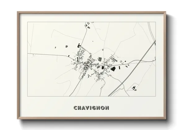 Une affiche de carte sur Chavignon