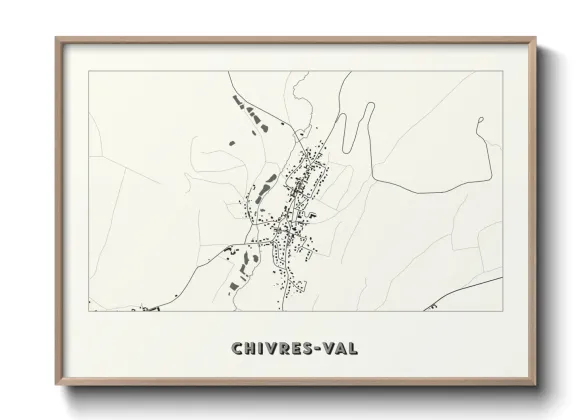 Une affiche de carte sur Chivres-Val