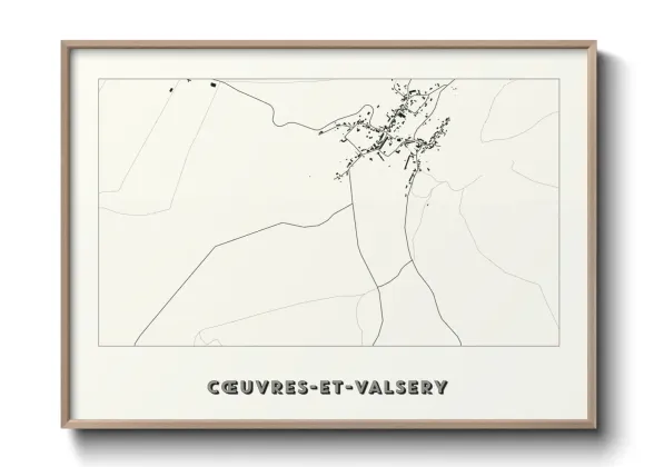 Une affiche de carte sur Cœuvres-et-Valsery