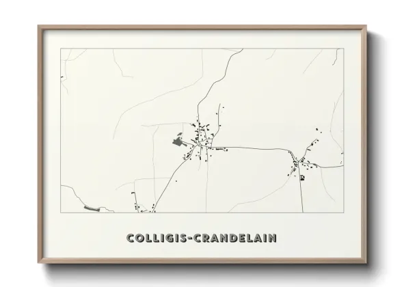 Une affiche de carte sur Colligis-Crandelain
