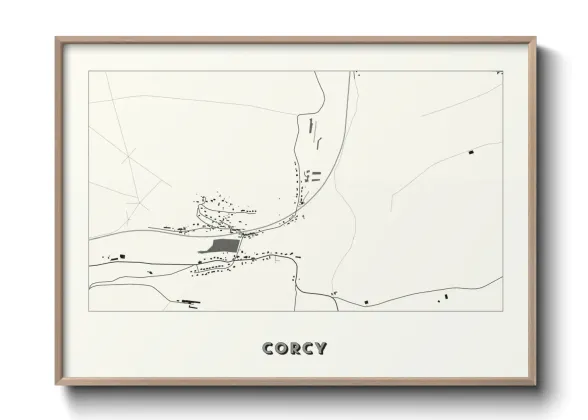 Une affiche de carte sur Corcy