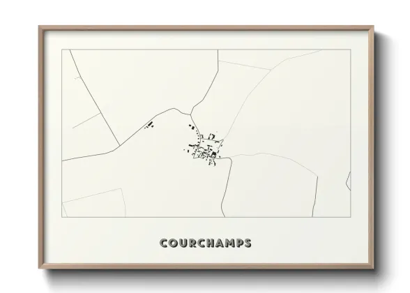 Une affiche de carte sur Courchamps