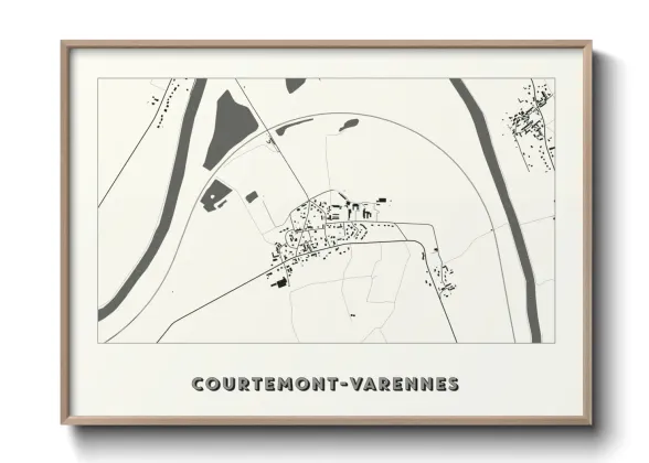 Une affiche de carte sur Courtemont-Varennes