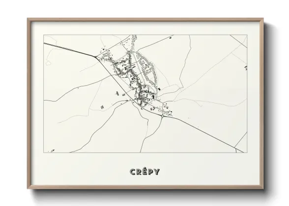 Une affiche de carte sur Crépy
