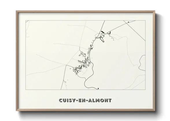 Une affiche de carte sur Cuisy-en-Almont