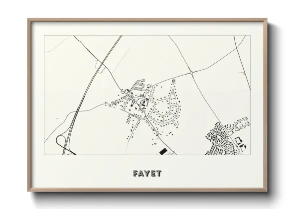 Une affiche de carte sur Fayet