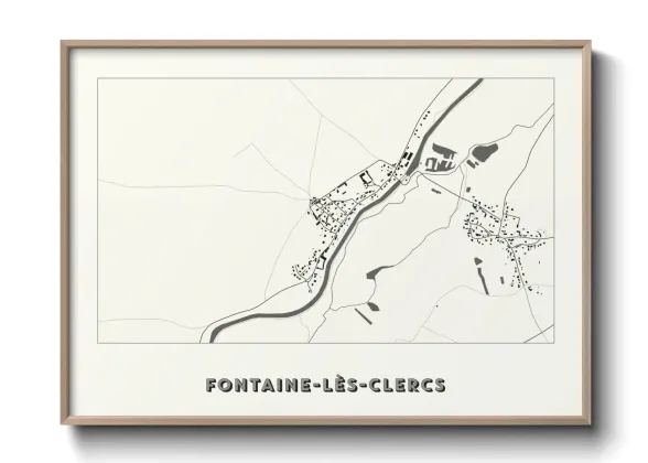 Une affiche de carte sur Fontaine-lès-Clercs