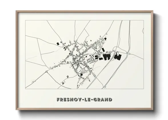 Une affiche de carte sur Fresnoy-le-Grand
