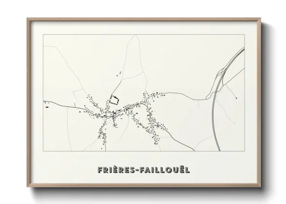 Une affiche de carte sur Frières-Faillouël