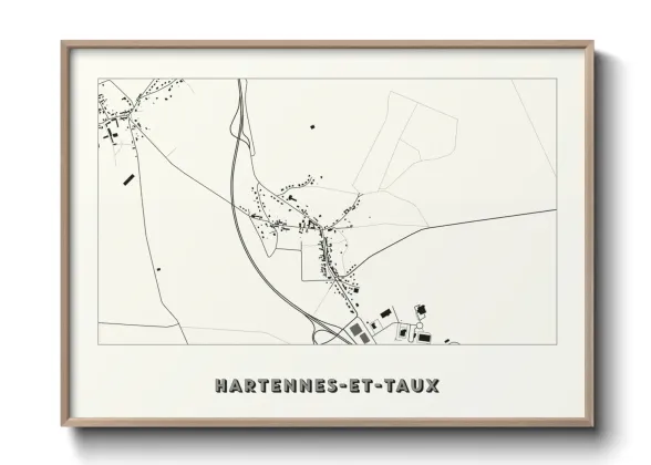 Une affiche de carte sur Hartennes-et-Taux