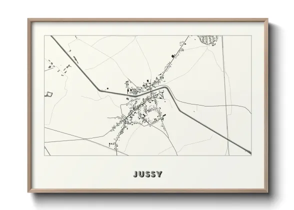 Une affiche de carte sur Jussy