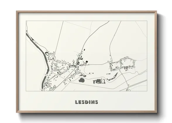 Une affiche de carte sur Lesdins