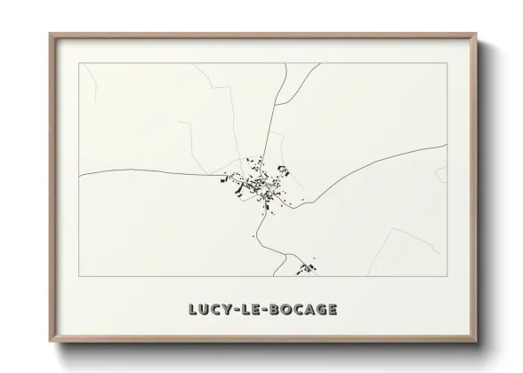 Une affiche de carte sur Lucy-le-Bocage