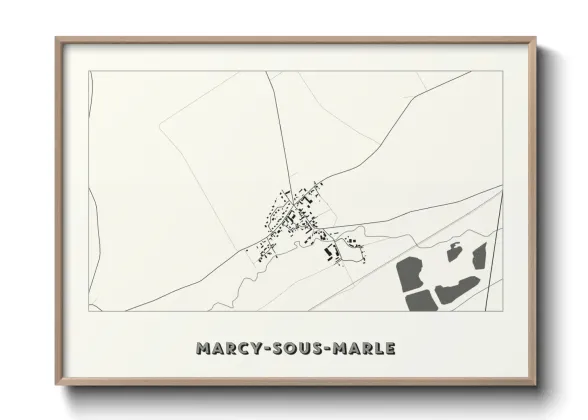 Une affiche de carte sur Marcy-sous-Marle
