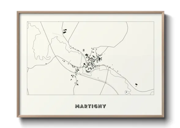 Une affiche de carte sur Martigny