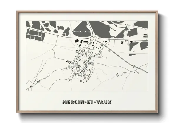 Une affiche de carte sur Mercin-et-Vaux