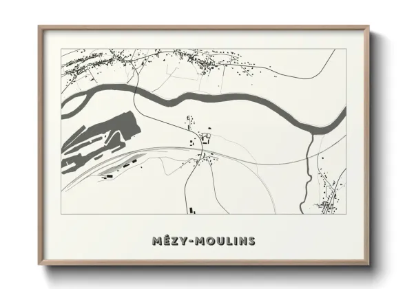 Une affiche de carte sur Mézy-Moulins