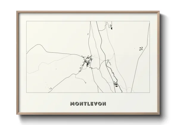 Une affiche de carte sur Montlevon